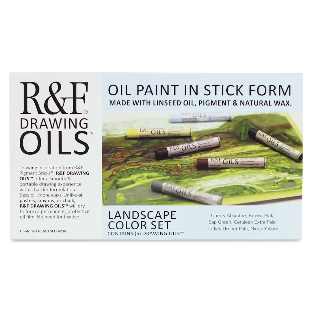 Open in modal - R&F Drawing Oil Sticks - Set of 6, Landscape Colors, 12 ml