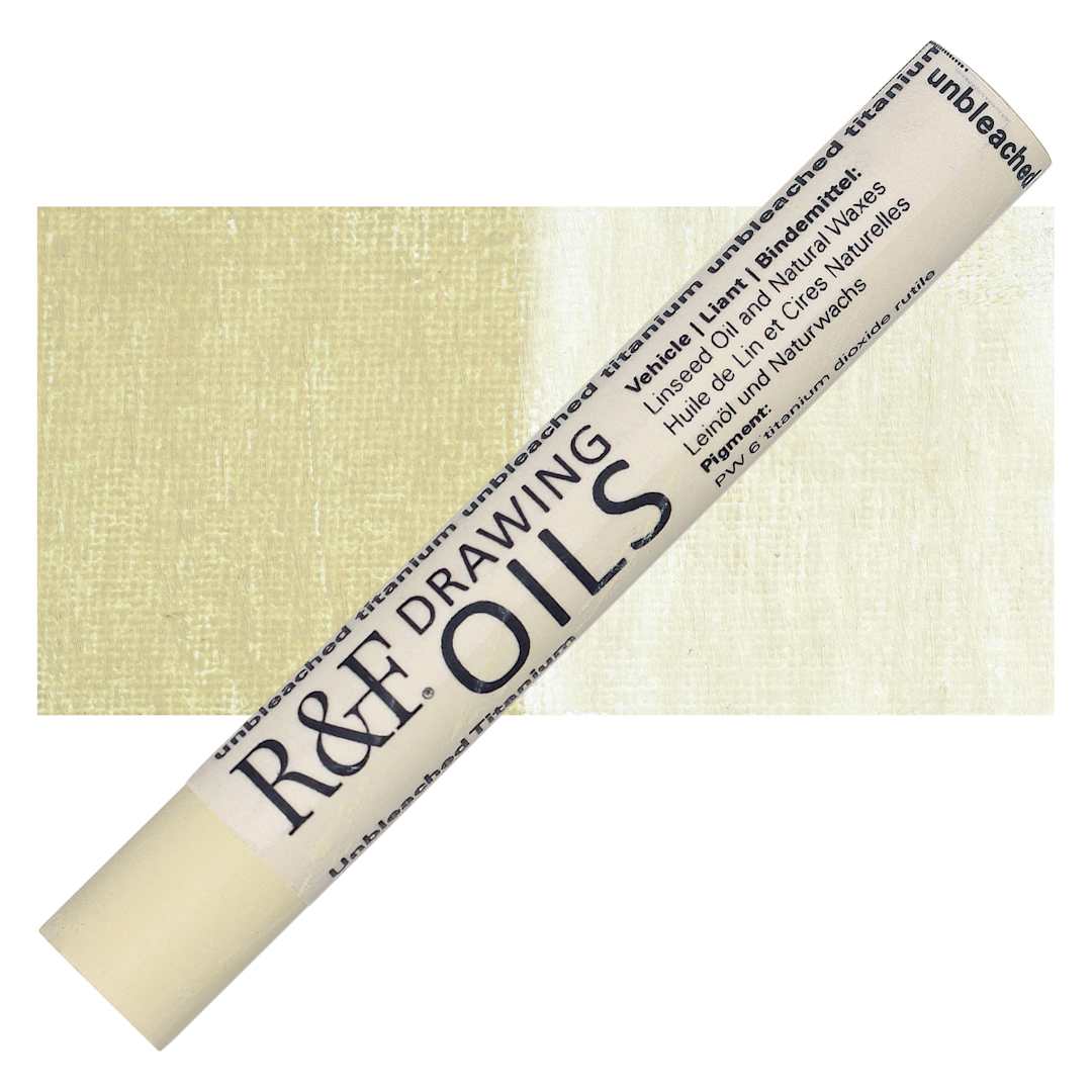 Open in modal - R&F Drawing Oil Stick - Unbleached Titanium, 12 ml stick and swatch