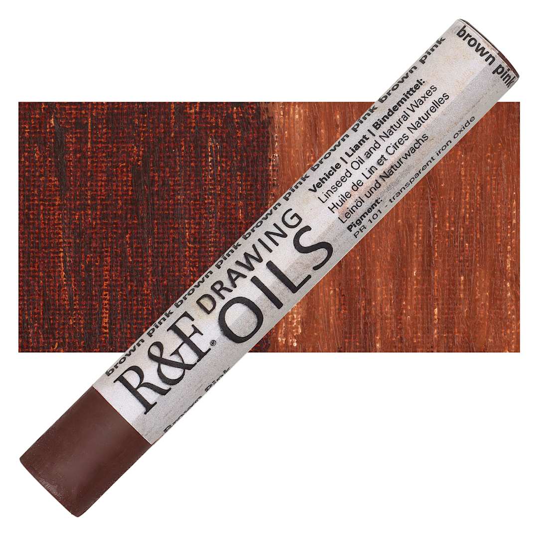 Open in modal - R&F Drawing Oil Stick - Brown Pink, 12 ml stick and swatch