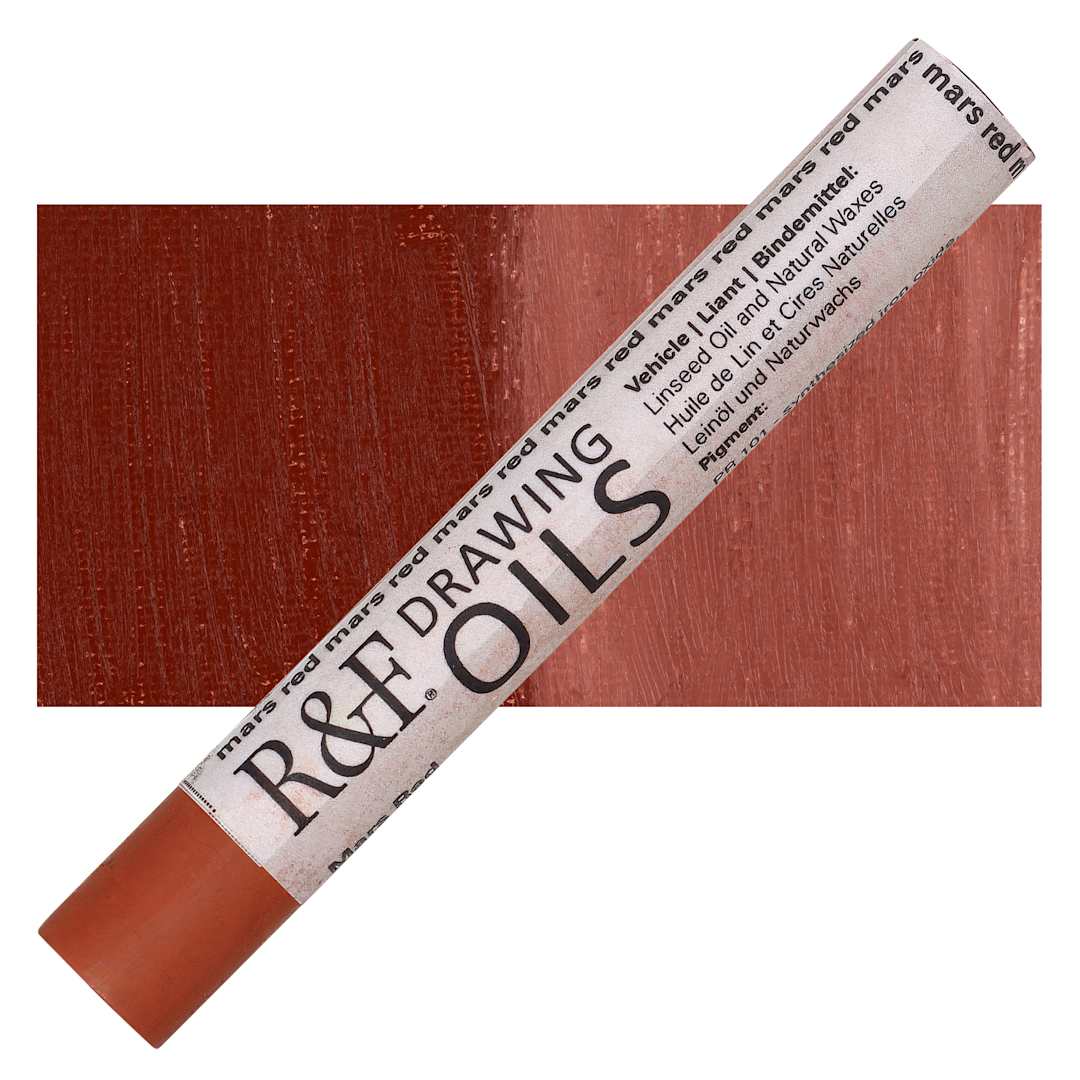 Open in modal - R&F Drawing Oil Stick - Mars Red, 12 ml stick and swatch