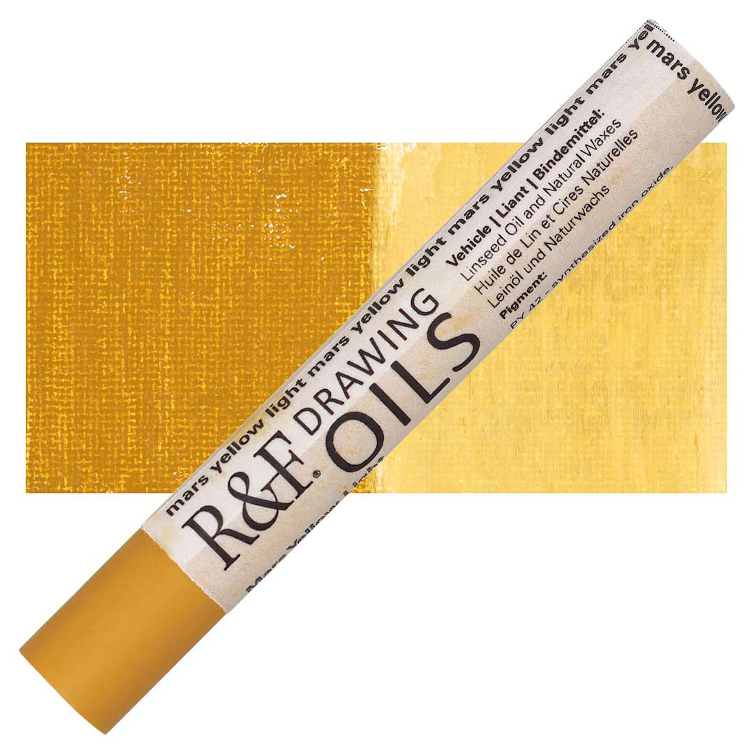 Open in modal - R&F Drawing Oil Stick - Mars Yellow Light, 12 ml stick and swatch