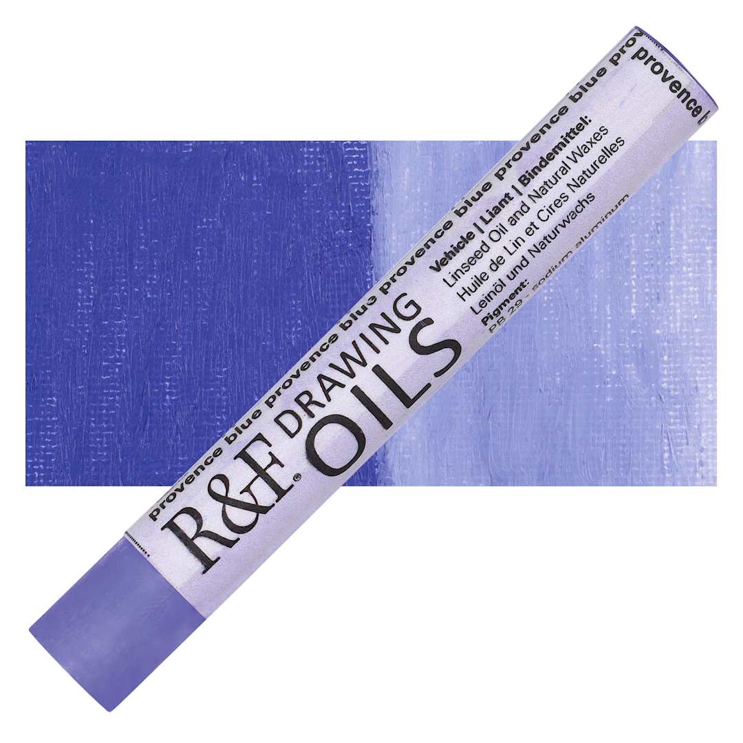Open in modal - R&F Drawing Oil Stick - Provence Blue, 12 ml stick and swatch