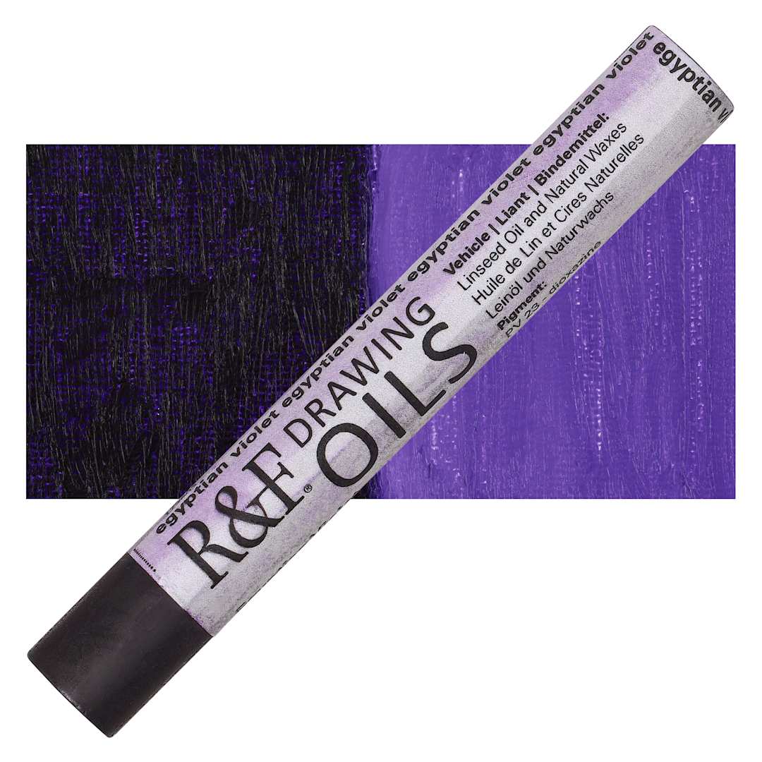 Open in modal - R&F Drawing Oil Stick - Egyptian Violet, 12 ml stick and swatch