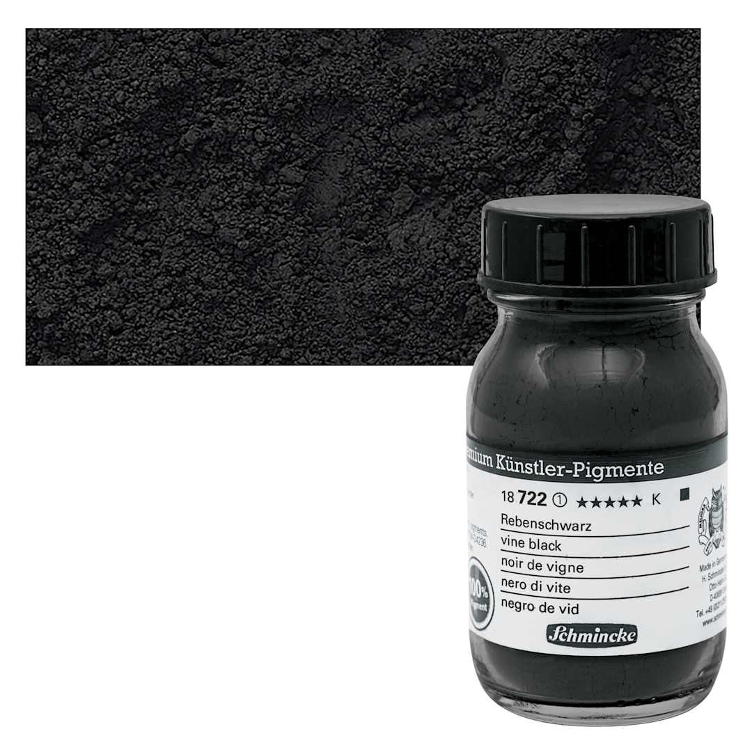 Open in modal - Schmincke Pigment - Vine Black, 100 ml Jar and swatch