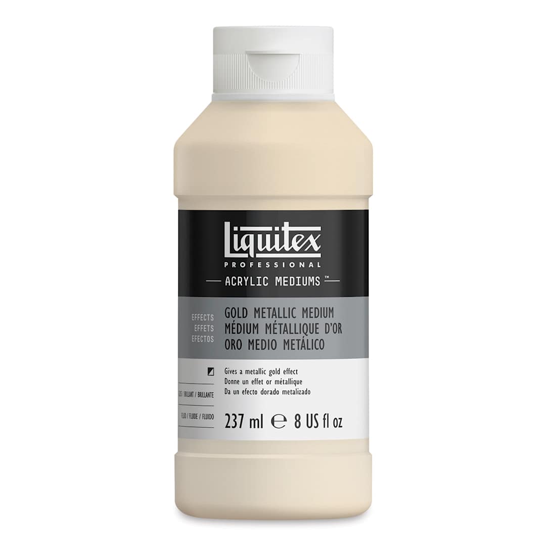 Open in modal - Liquitex Acrylic Effects Metallic Medium - Gold, 237 ml, Bottle