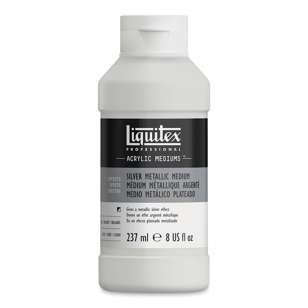Open in modal - Liquitex Acrylic Effects Metallic Medium - Silver, 237 ml, Bottle