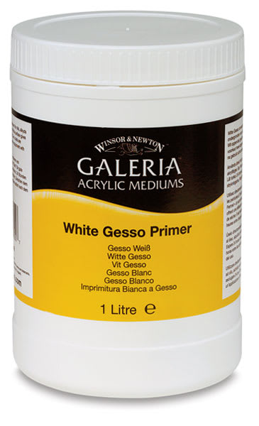 Open in modal - Acrylic Gesso Primer - Front view of 1 liter jar