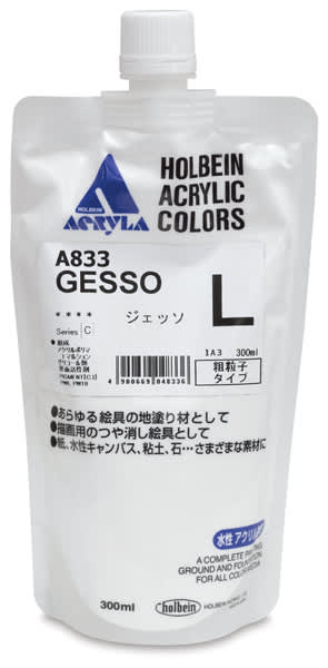 Open in modal - Holbein Acryla White Gesso - Front of Tube of Coarse Texture Gesso