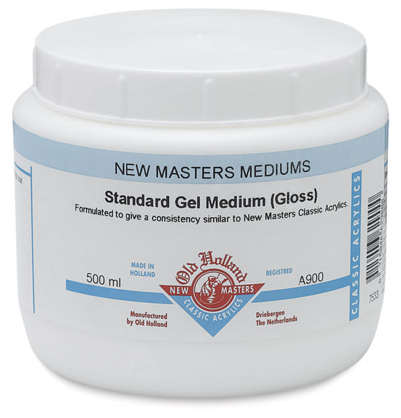 Open in modal - New Masters Acrylic Gel Mediums - Front of Gloss Standard Gel Medium Jar