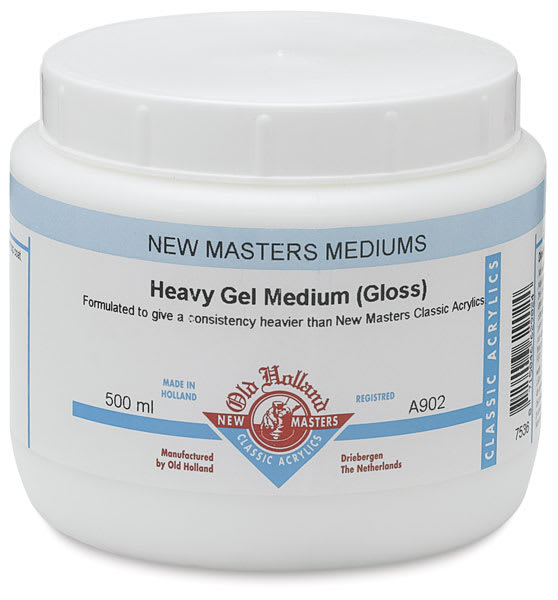 Open in modal - New Masters Acrylic Gel Mediums - Front of Heavy Gloss Gel Medium Jar