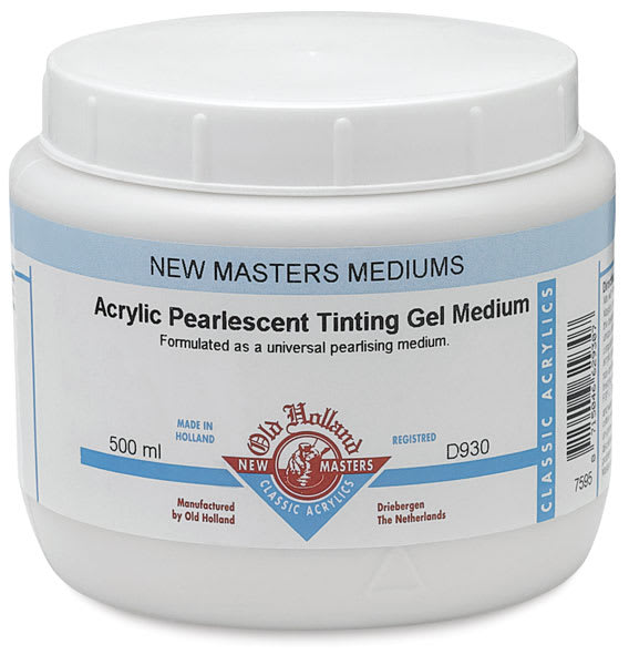 Open in modal - New Masters Pearlescent Tinting Gel Medium - Front of 500 ml Jar