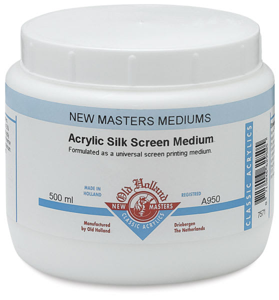 Open in modal - New Masters Acrylic Silk Screen Medium - Front of 500 ml Jar