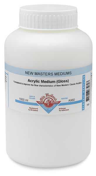Open in modal - New Masters Acrylic Polymer Mediums - Front of Jar of Gloss Medium