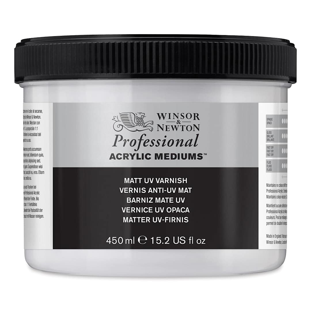 Open in modal - Winsor & Newton Artists' Acrylic UV Varnish - Matte, 450 ml jar