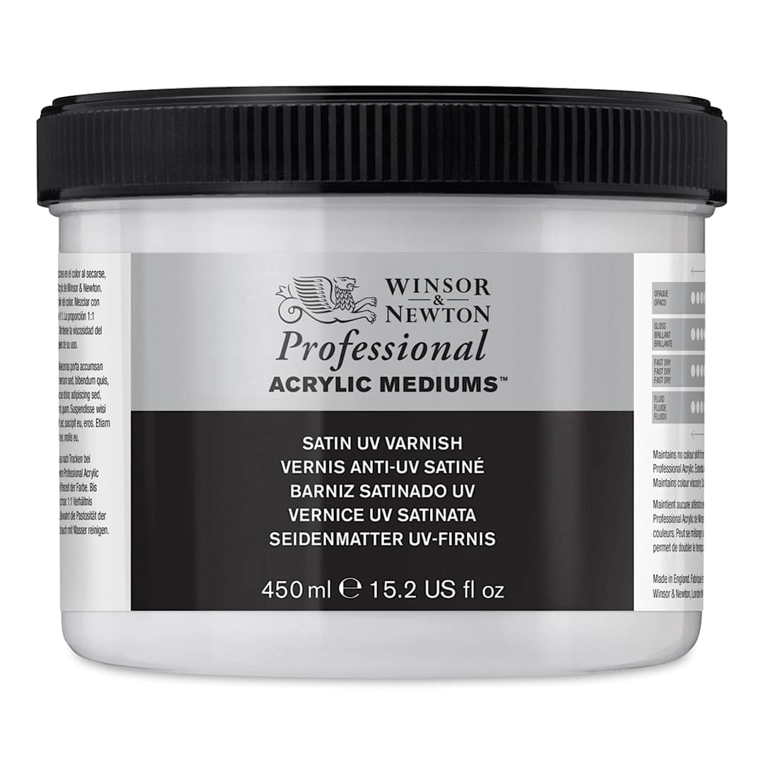 Open in modal - Winsor & Newton Artists' Acrylic UV Varnish - Satin, 450 ml jar