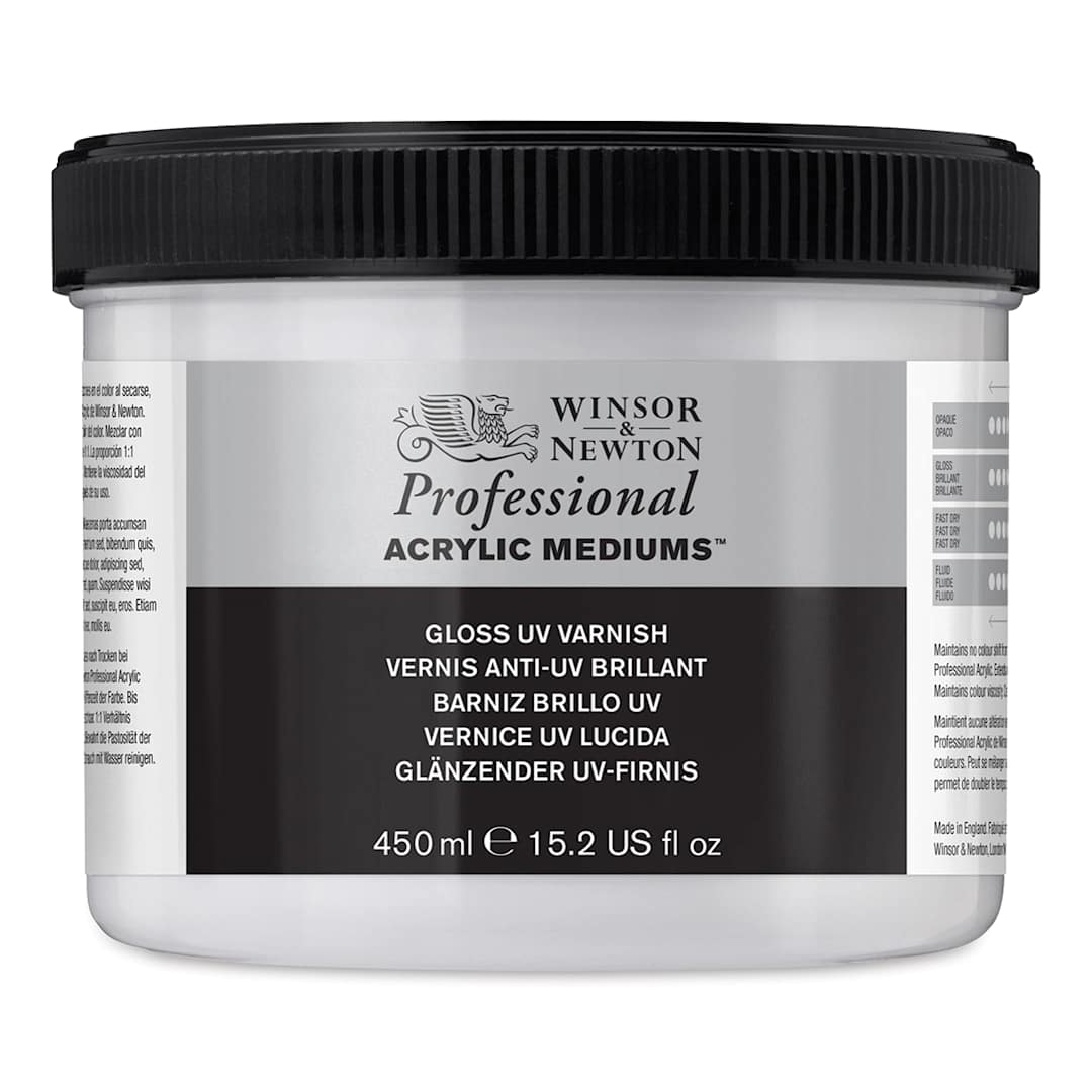 Open in modal - Winsor & Newton Artists' Acrylic UV Varnish - Gloss, 450 ml jar