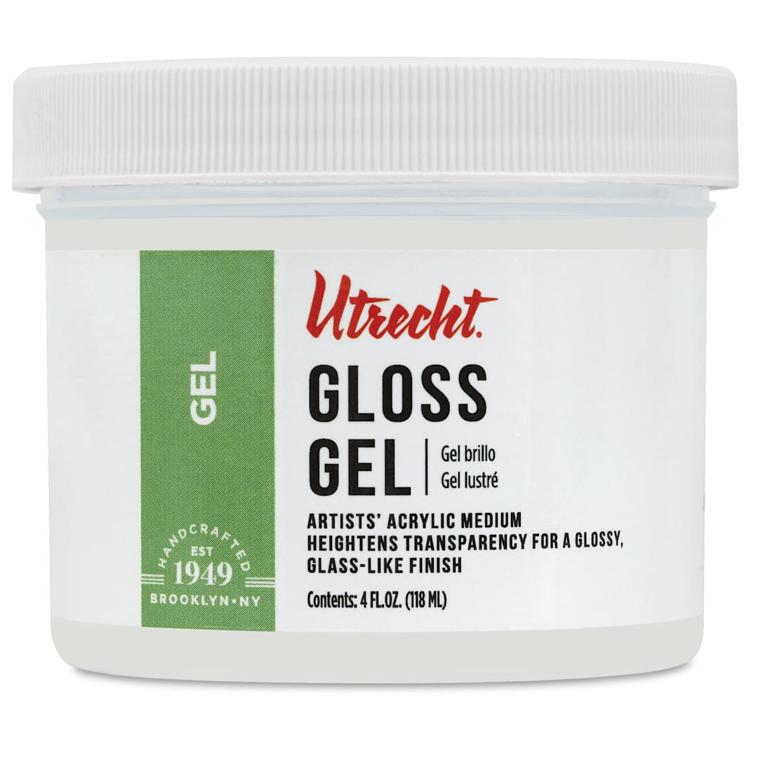 Open in modal - New look! Same formula - Utrecht Artists' Acrylic Gel Medium - Gloss Gel Medium, 4 oz jar