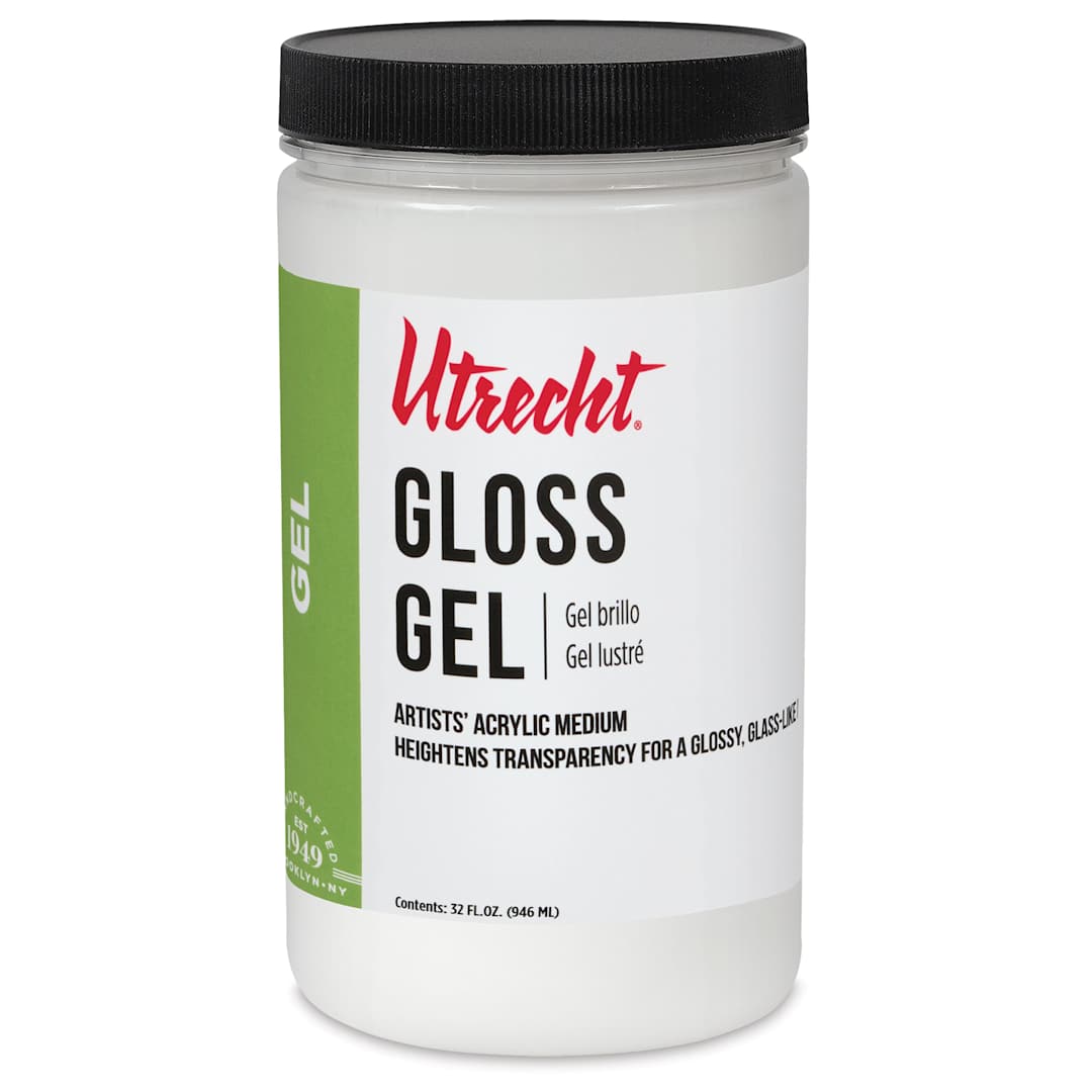 Open in modal - New look! Same formula - Utrecht Artists' Acrylic Gel Medium - Gloss, 32 oz