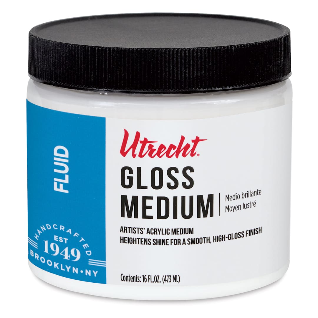 Open in modal - New look! Same formula - Utrecht Artists' Acrylic Fluid Medium - Gloss Medium, 16 oz