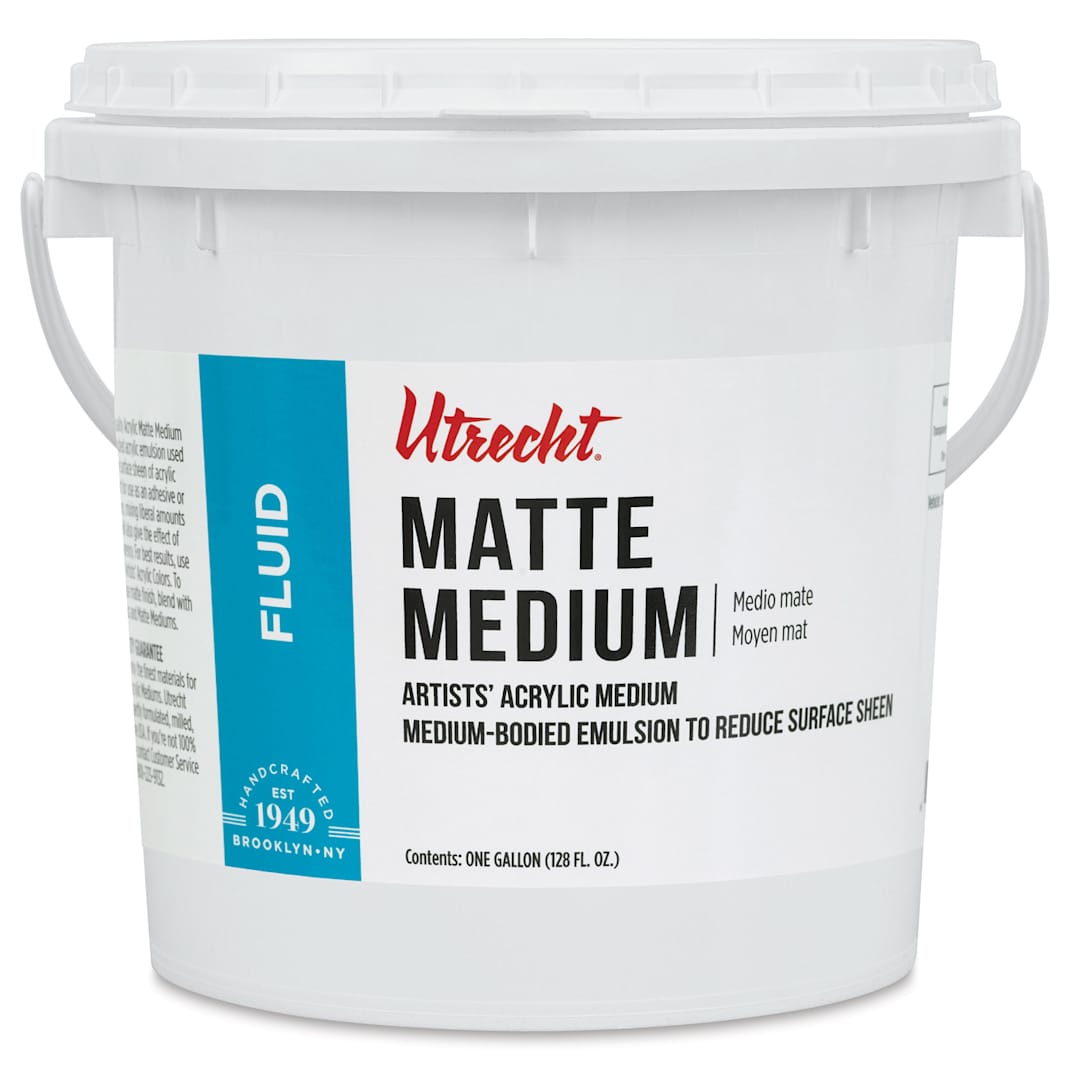 Open in modal - New look! Same formula - Utrecht Artists' Acrylic Fluid Medium - Matte Medium, 128 oz
