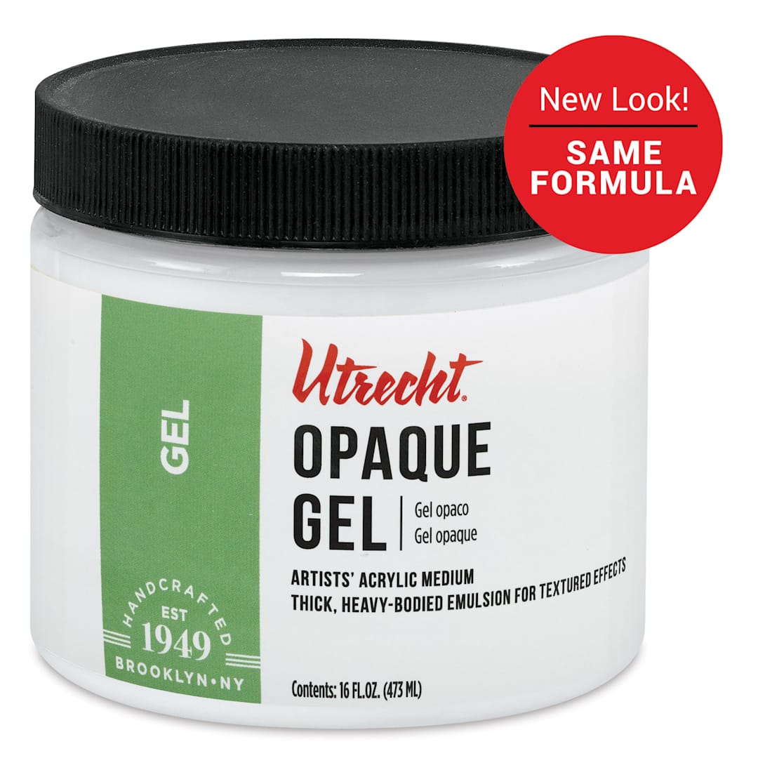 Open in modal - New look! Same formula - Utrecht Artists' Acrylic Opaque Gel Medium, 16 oz