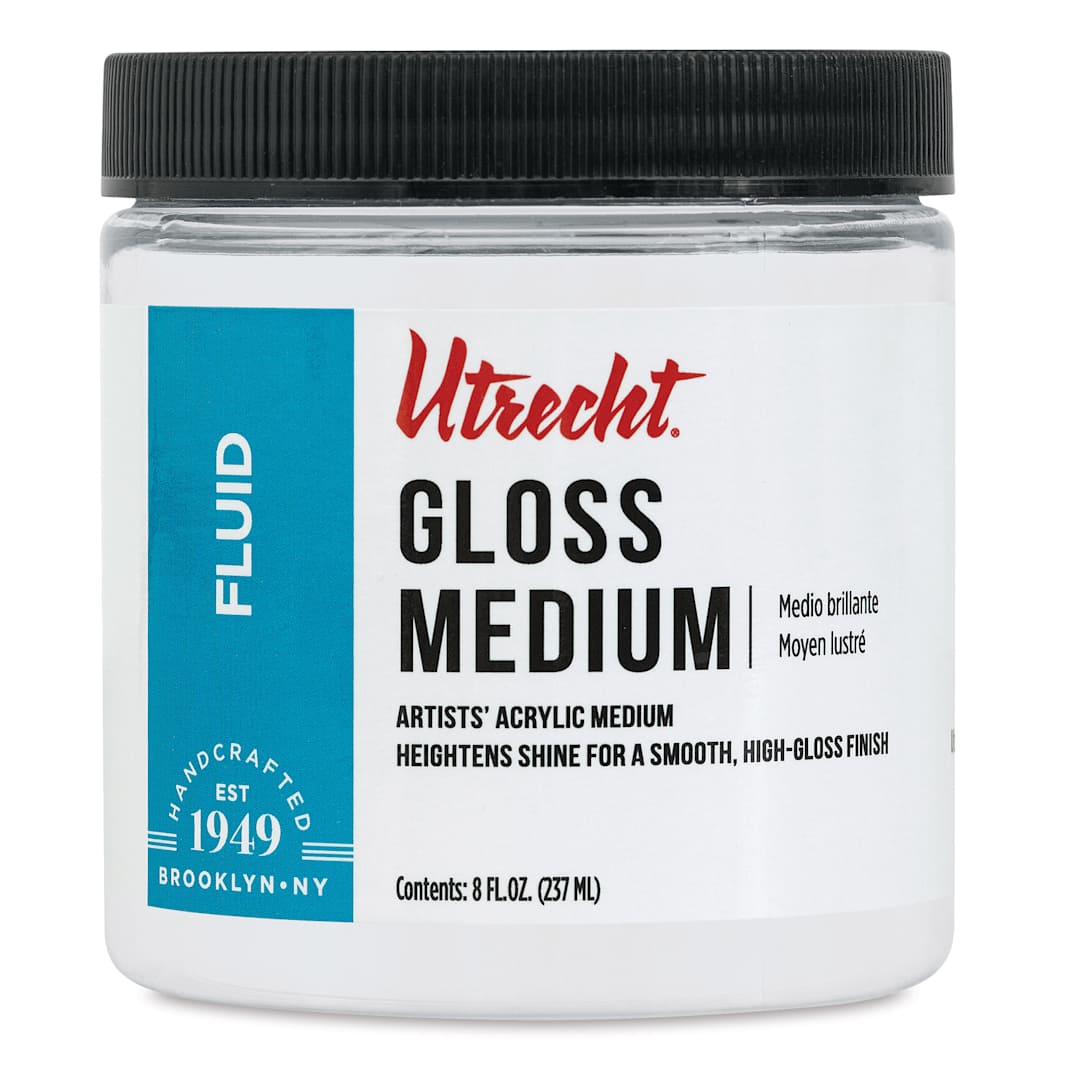 Open in modal - New look! Same formula - Utrecht Artists' Acrylic Fluid Medium - Gloss Medium, 8 oz