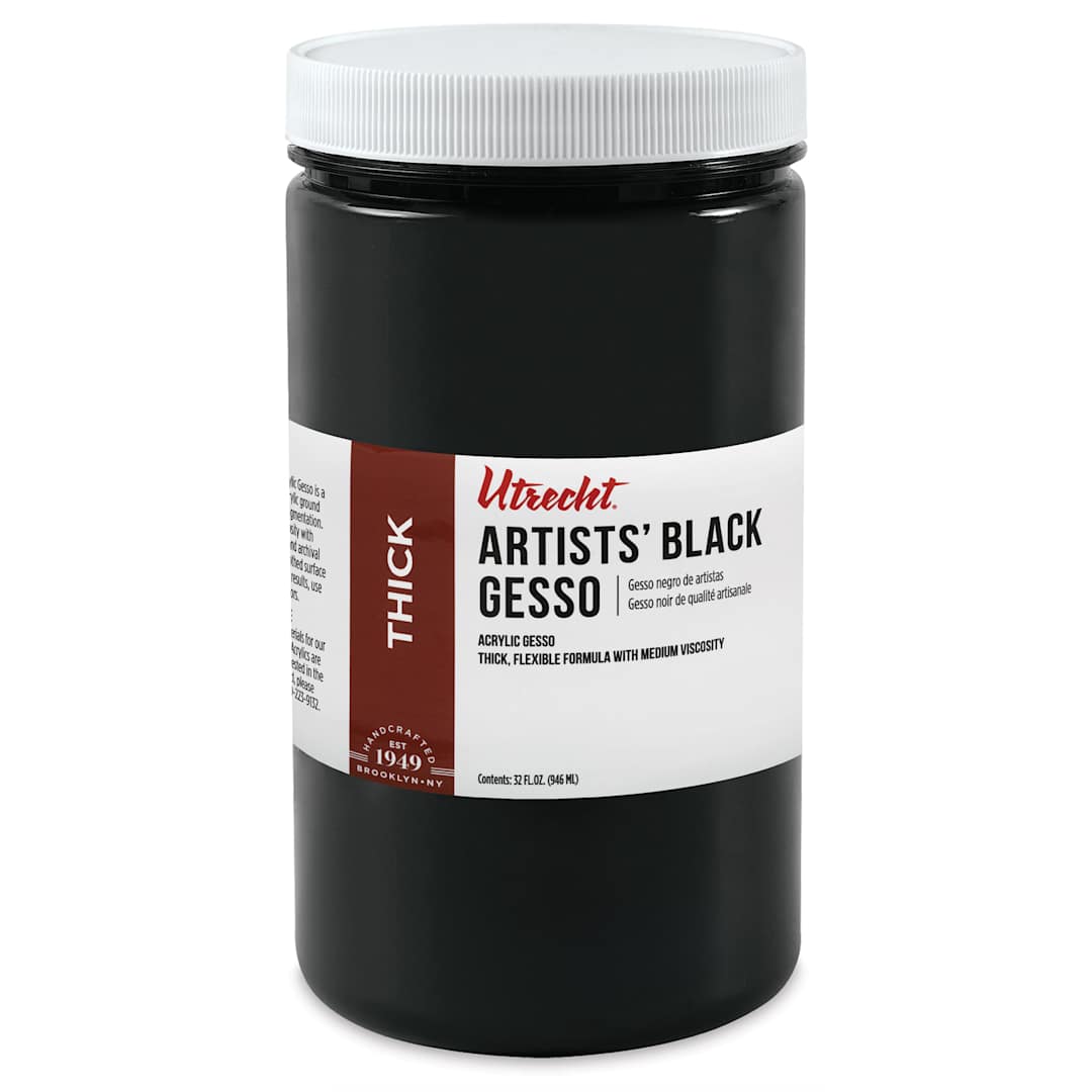 Open in modal - New look! Same formula - Utrecht Artists Acrylic Gesso - Black, 32 oz