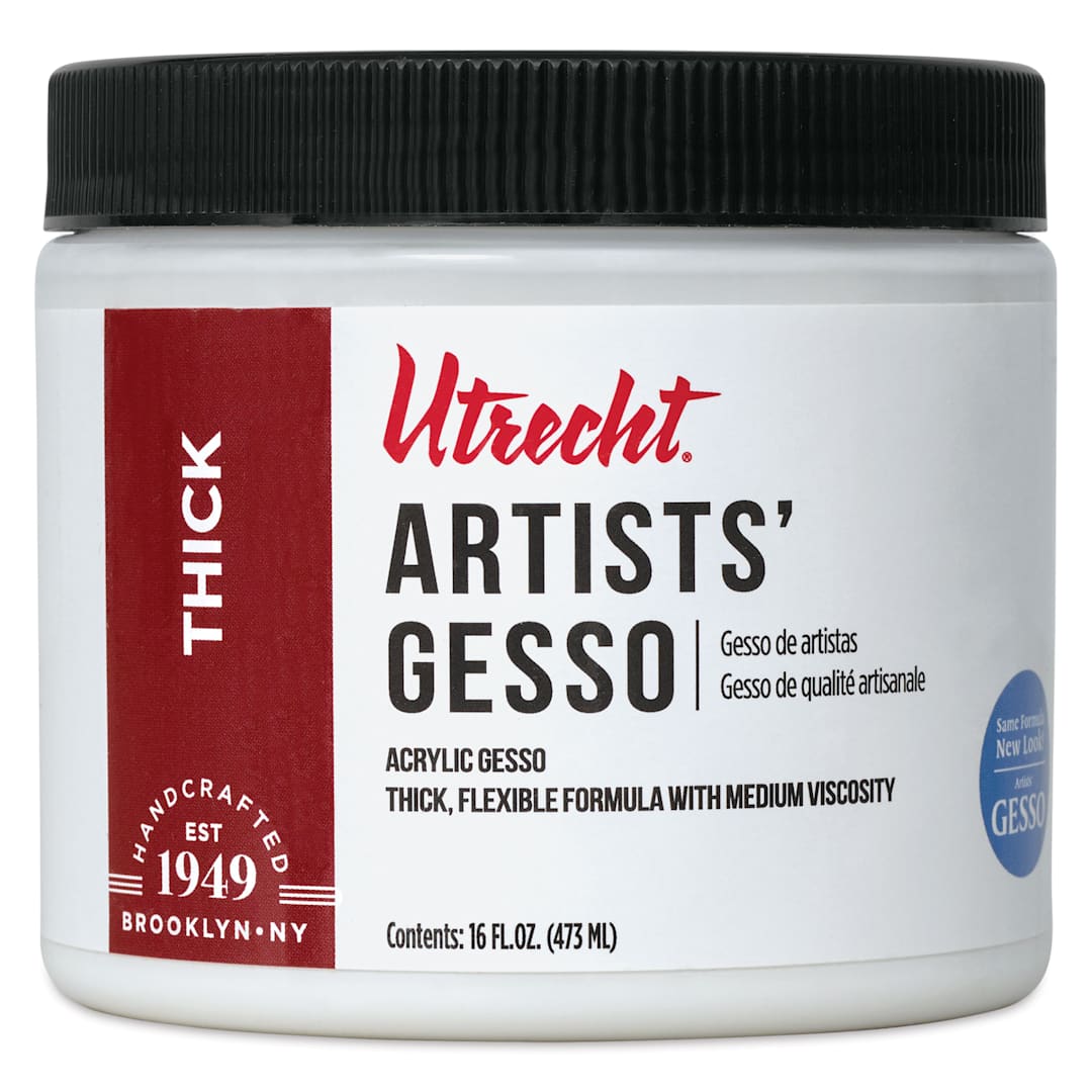 Open in modal - New look! Same formula - Utrecht Artists Acrylic Gesso - White, 16 oz
