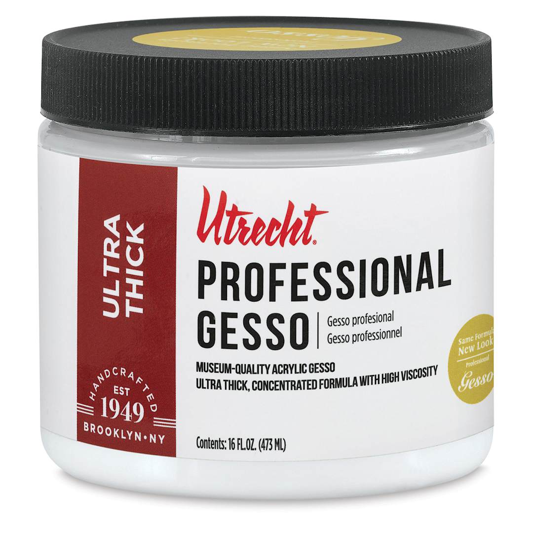 Open in modal - New look! Same formula - Utrecht Professional Acrylic Gesso - White, 16 oz