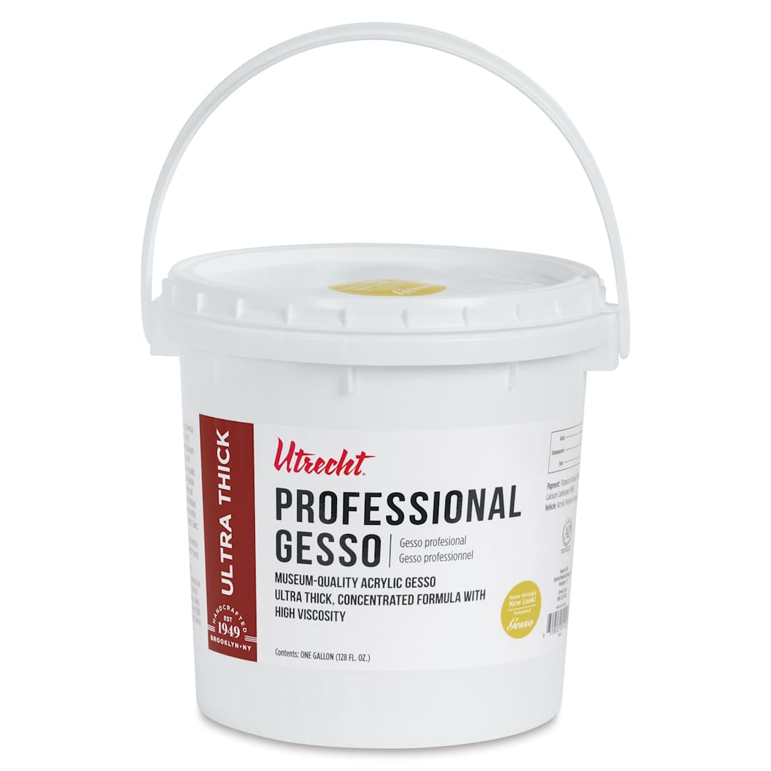 Open in modal - New look! Same formula - Utrecht Professional Acrylic Gesso - White, 128 oz