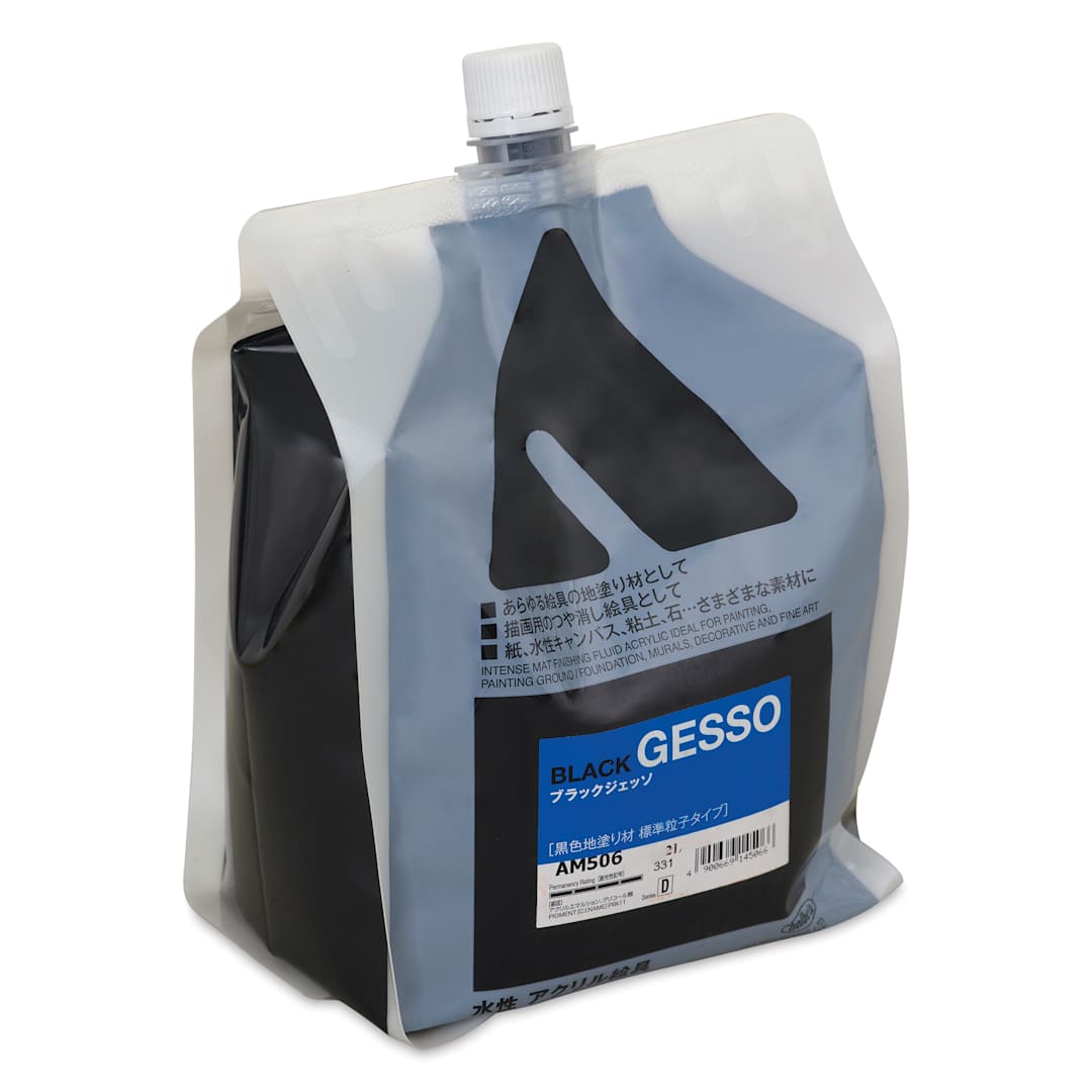 Open in modal - Holbein Acrylic Medium - Black Acrylic Gesso, Standard, 2000 ml pouch