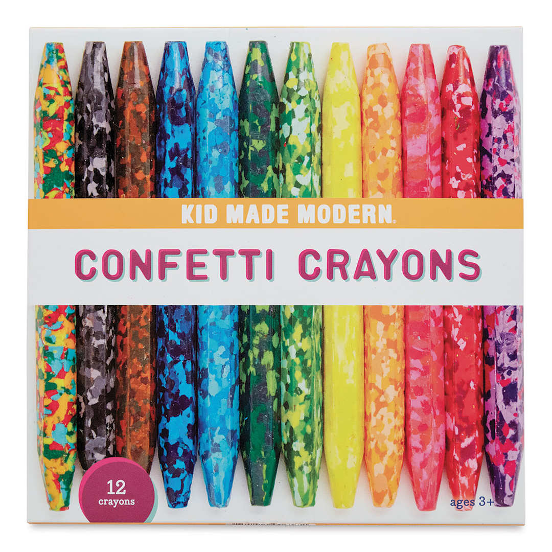 Open in modal - Kid Made Modern Confetti Crayons - Set of 12 Confetti crayons shown in package