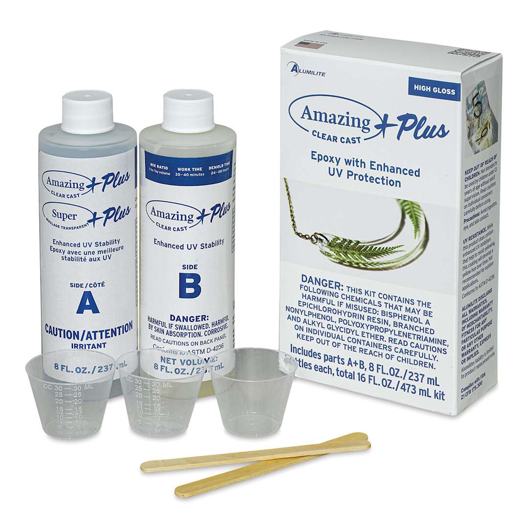 Open in modal - Alumilite Amazing Clear Cast Plus Epoxy Casting Resin - 16 oz, Bottle (Box contents show with packaging)