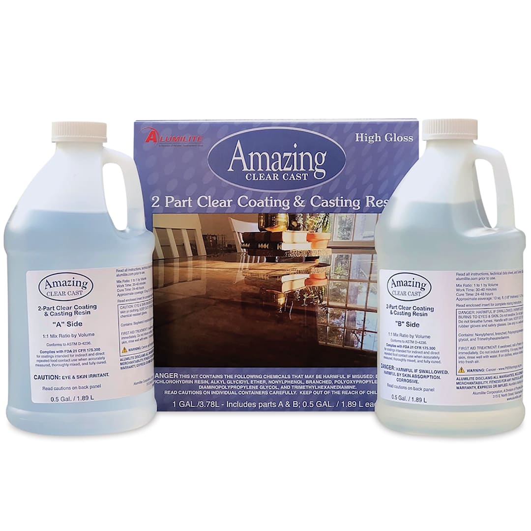 Open in modal - Alumilite Amazing Clear Cast Epoxy Casting Resin - 1 Gallon, Bottle (Box contents shown with packaging)