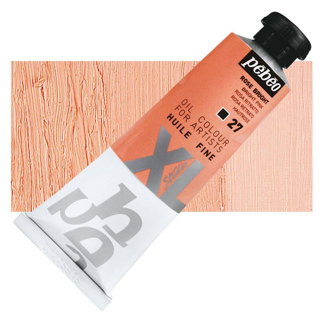 Open in modal - Pebeo XL Studio Oil Paint - Bright Pink, 37 ml Tube and swatch