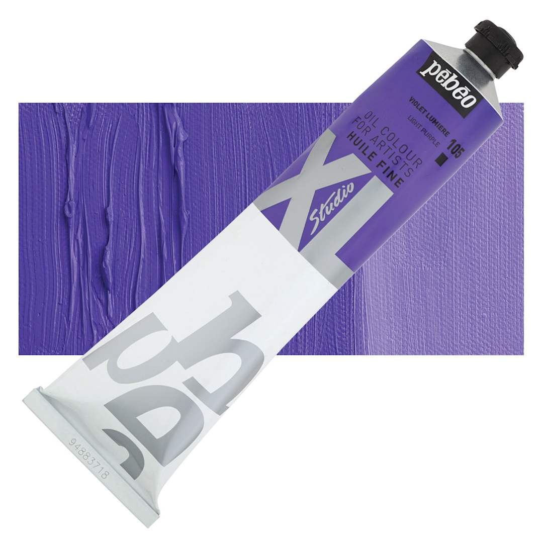 Open in modal - Pebeo XL Studio Oil Paint - Light Purple, 200 ml, Tube and swatch