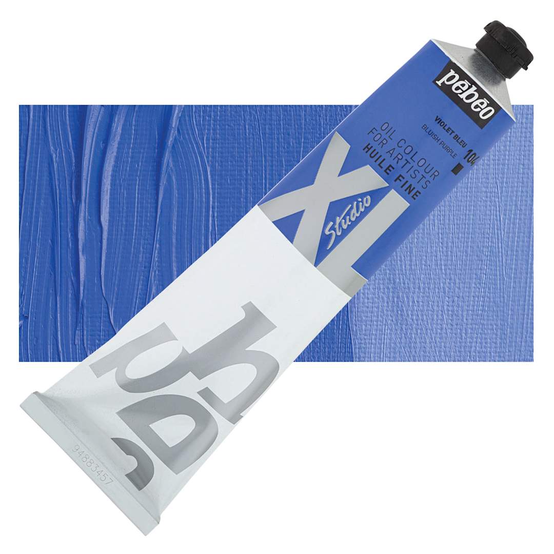 Open in modal - Pebeo XL Studio Oil Paint - Bluish Purple, 200 ml, Tube and swatch