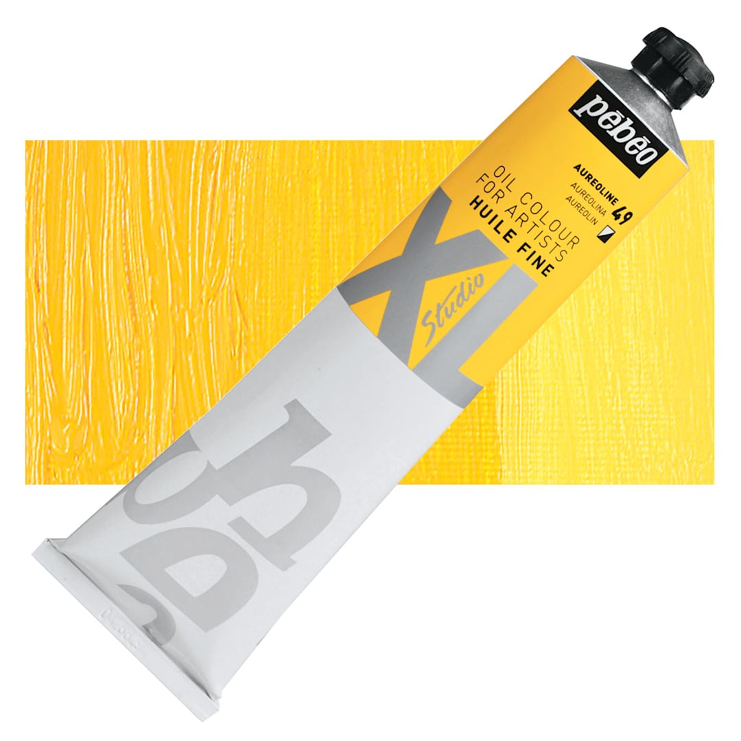 Open in modal - Pebeo XL Studio Oil Paint - Aureoline, 200 ml tube and swatch