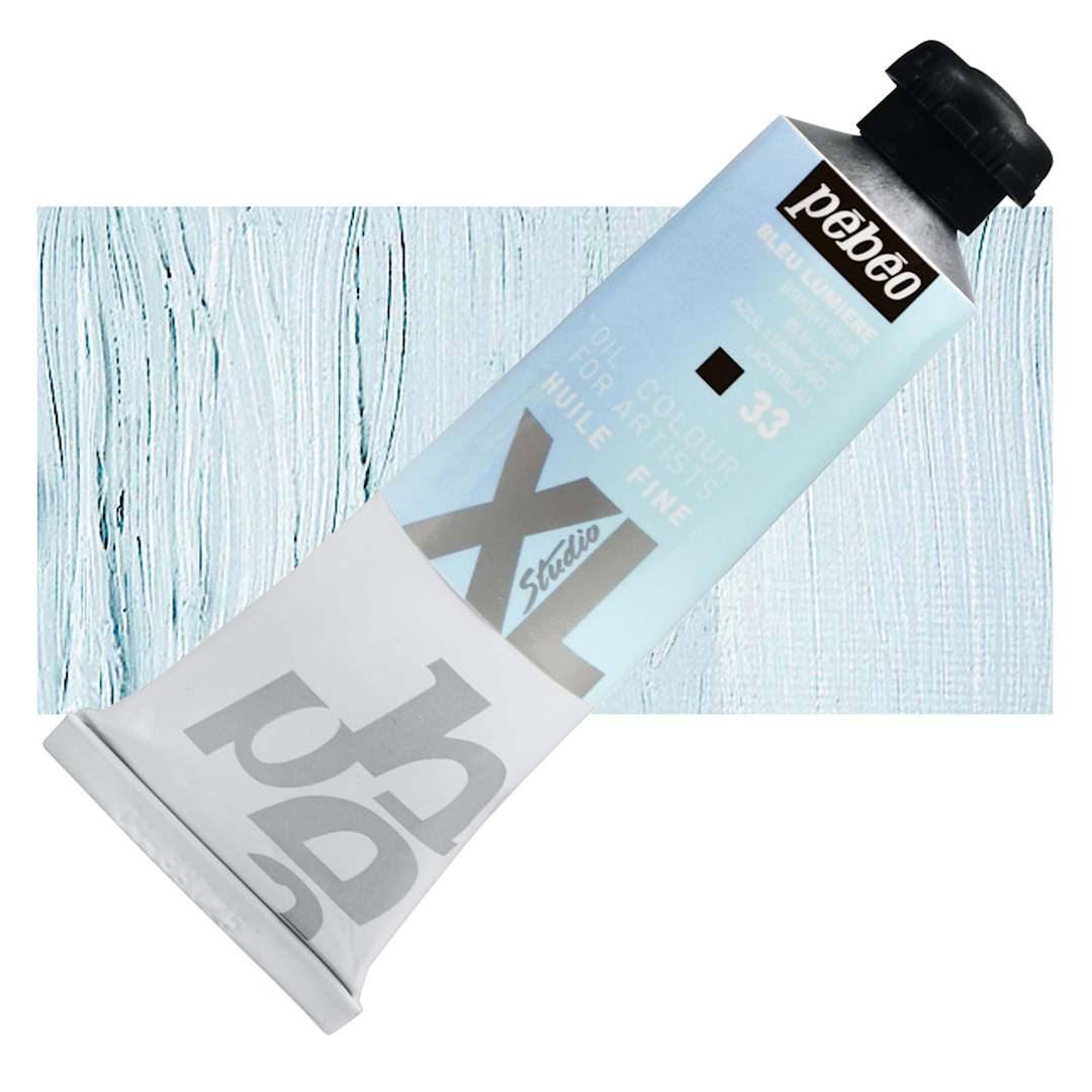 Open in modal - Pebeo XL Studio Oil Paint - Bright Blue, 37 ml tube and swatch