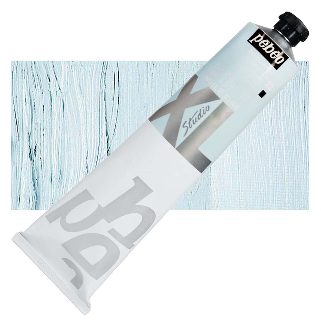 Open in modal - Pebeo XL Studio Oil Paint - Bright Blue, 200 ml tube and swatch