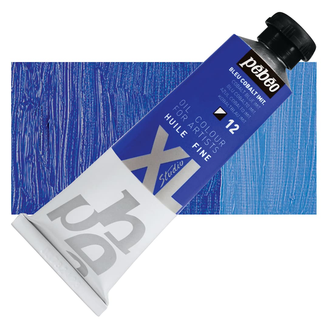 Open in modal - Pebeo XL Studio Oil Paint - Cobalt Blue, 37 ml tube and swatch