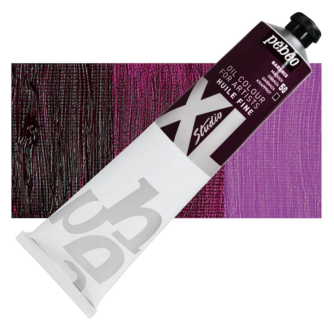 Open in modal - Pebeo XL Studio Oil Paint - Madder, 200 ml tube and swatch