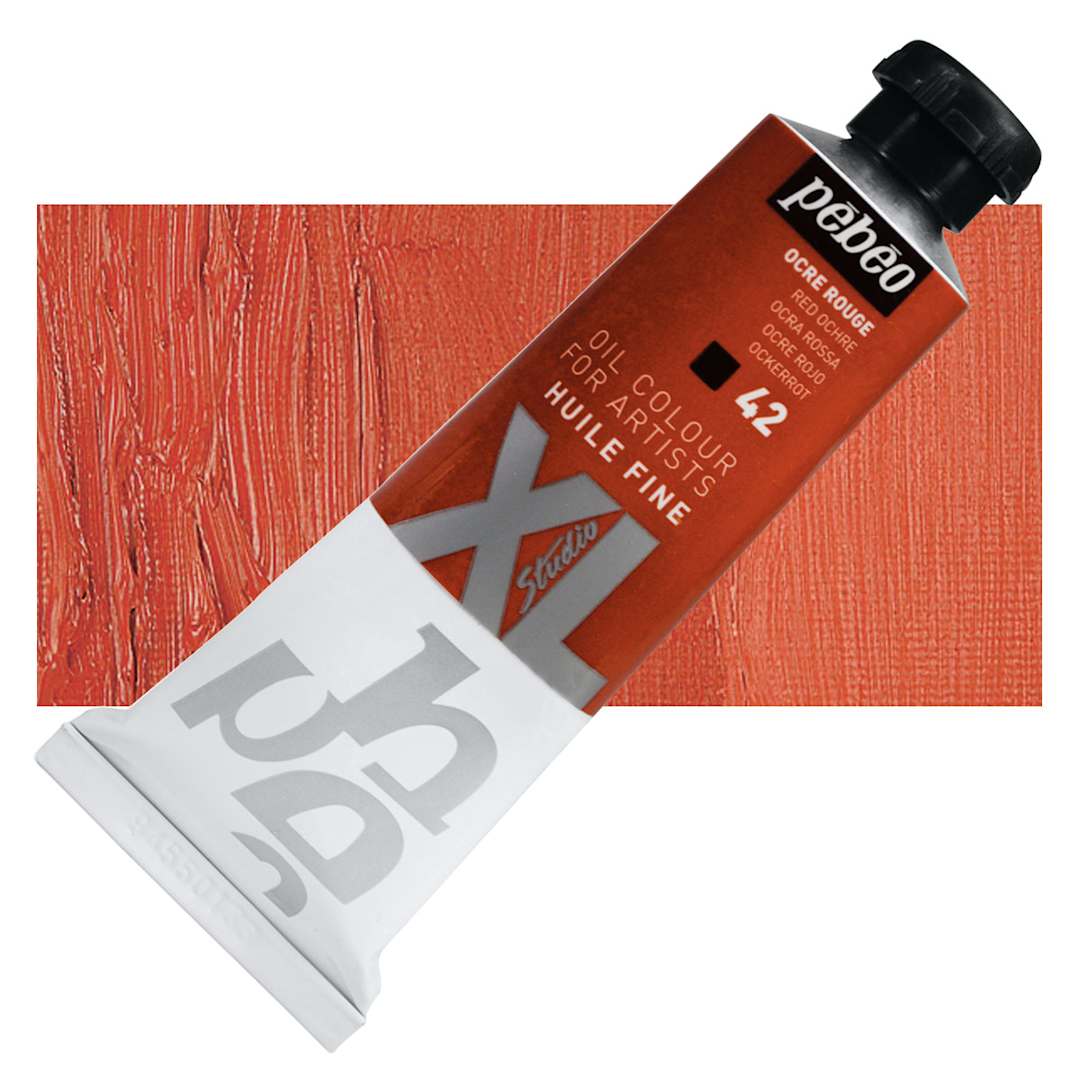 Open in modal - Pebeo XL Studio Oil Paint - Red Ochre, 37 ml Tube and swatch