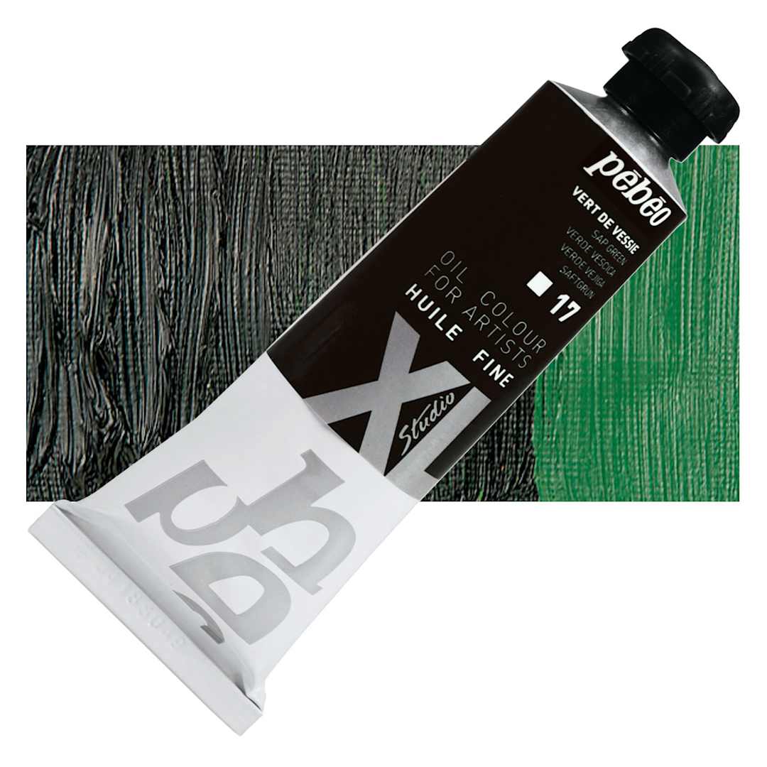 Open in modal - Pebeo XL Studio Oil Paint - Sap Green, 37 ml tube and swatch