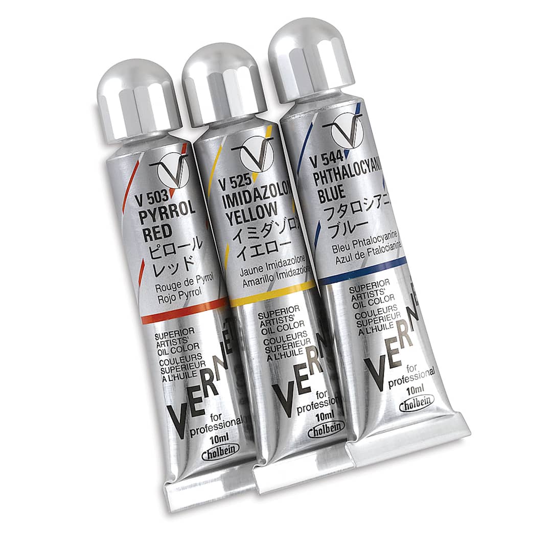 Open in modal - Holbein Vernét Superior Artists' Oil Colors - Sampler Set of 3 colors, 10 ml tubes