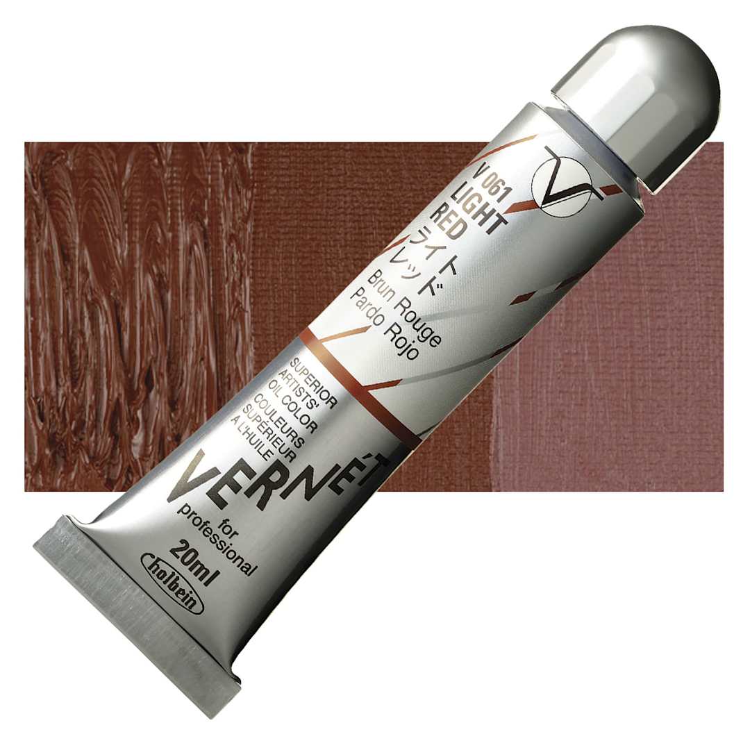 Open in modal - Holbein Vernét Superior Artists' Oil Paint - Light Red, 20 ml tube and swatch