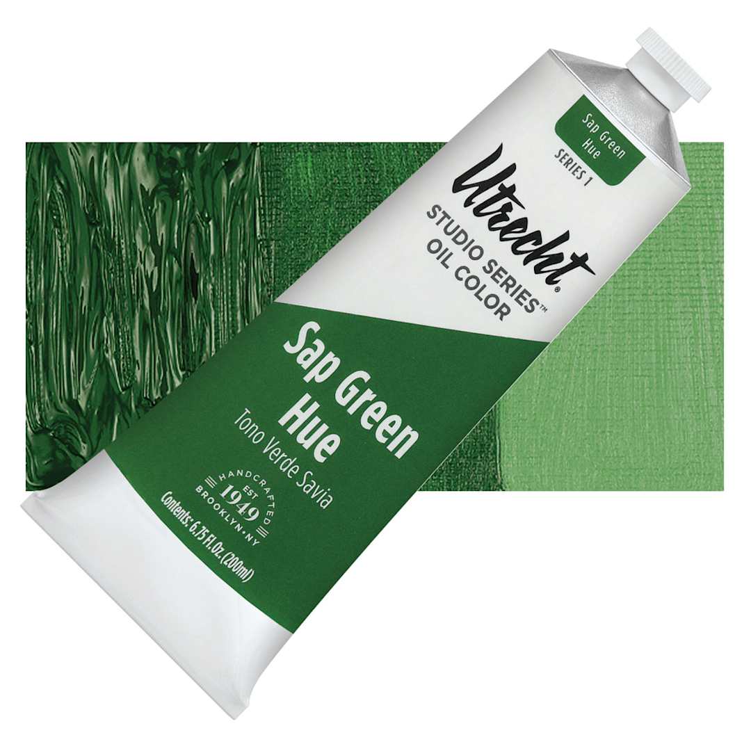Open in modal - Utrecht Studio Series Oil Paint - Sap Green, 200 ml tube and swatch