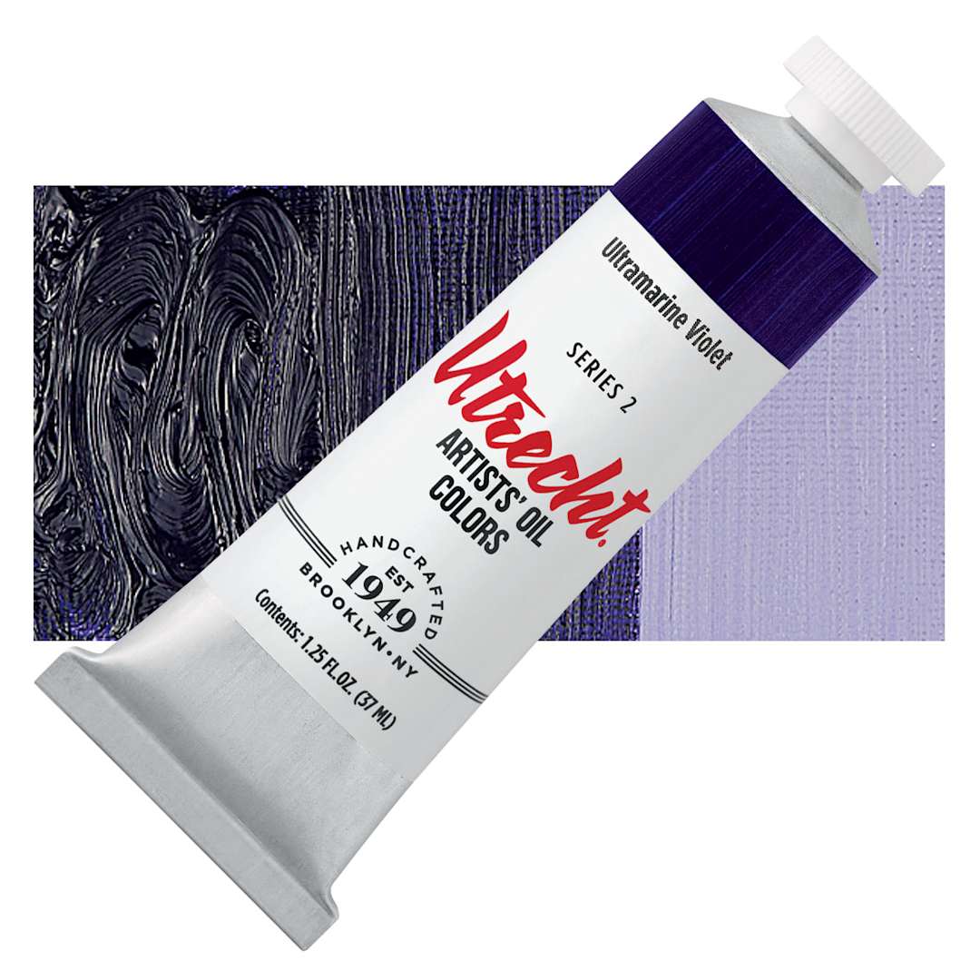 Open in modal - Utrecht Artists' Oil Paint - Ultramarine Violet, 37 ml tube and swatch