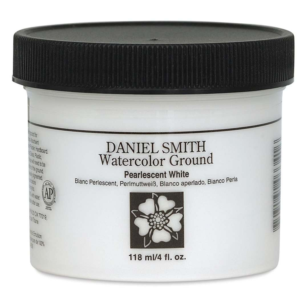 Open in modal - Daniel Smith Watercolor Ground - Front of 4 oz Pearlescent White Jar shown 
