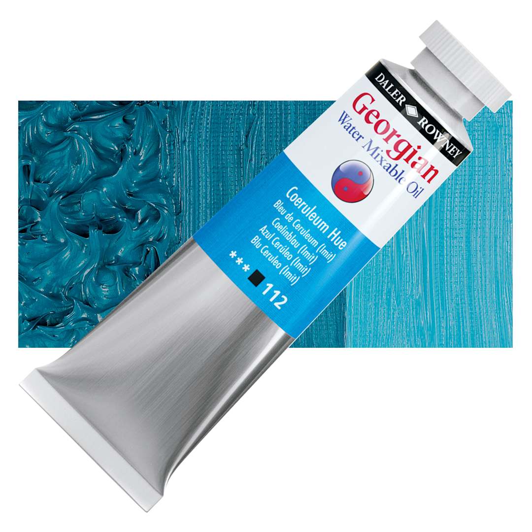 Open in modal - Georgian Water Mixable Oil - Coeruleum Hue, 37 ml tube and swatch